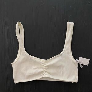 Urban Outiftters White Scrunch Bra Top